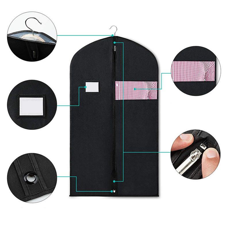 ¿La tela exterior de la bolsa de traje con la tarjeta de identificación es resistente a la suciedad?